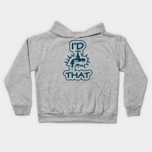Witty I'd Tap That Meme Plumber Gifts T-Shirt Cool Plumber Handyman Gift Shirt With Funny Sarcasm / Tap That Ass / Caution: Edgy Water Tap Kids Hoodie